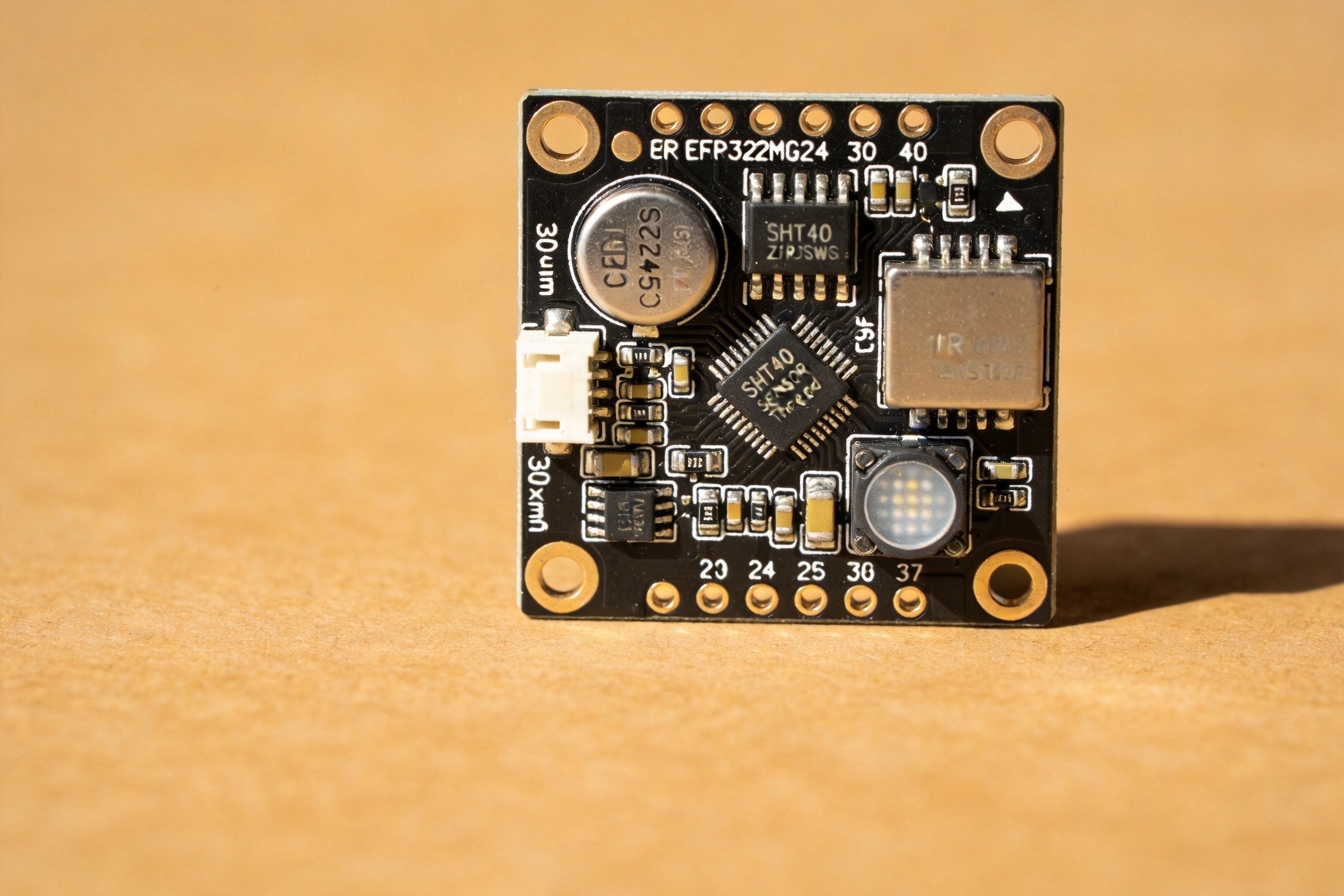 Battery-powered multi-sensor PCB with Zigbee/Thread SoC and CR2450 coin cell
